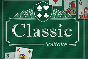 緑色の背景にトランプのカードと「Classic Solitaire」という文字が描かれている。