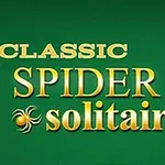 緑色の背景に「CLASSIC SPIDER solitaire」という黄色の文字と数枚のトランプカードのイラストが描かれています。