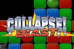 カラフルなブロックの上に「COLLAPSE!