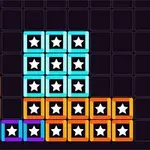 カラフルな星が描かれたブロックが積み上がったグリッド状の画像。