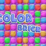 カラフルなブロックが並ぶ背景に、「COLOR BRICK」という文字が中央に書かれた画像。