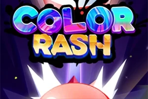 カラフルな文字で「COLOR RASH」と書かれたロゴの下に、白い光を背景にしたキャラクターが描かれている。