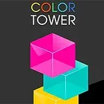 カラフルな立方体が3つ積み重なっている黒背景の画像。
