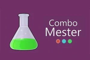 紫色の背景に緑色の液体が入ったフラスコと「Combo Mester」の文字。