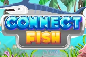 剣のような魚と海の生物が描かれた「CONNECT FISH」のカラフルなロゴ。