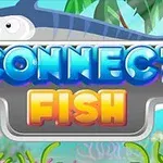 剣のような魚と海の生物が描かれた「CONNECT FISH」のカラフルなロゴ。