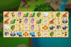 動物のアイコンが並んだパズル風のゲームボード。