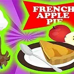 女性シェフのイラストとフレンチアップルパイが描かれたイメージ。