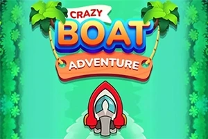 緑の背景に「CRAZY BOAT ADVENTURE」と書かれたタイトルの下にボートが描かれている。