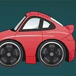 赤い小型車のイラスト。