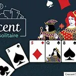 トランプカードのイラストと「Crescent solitaire」という文字。