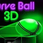 緑色の立方体空間と緑色のボールに「Curve Ball 3D」と書かれた画像。