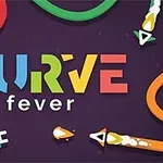 カラフルな曲線と文字「CURVE fever」が描かれたデザイン。