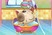 かわいい子猫のお世話をする女の子向けゲーム