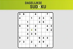 緑の見出しと数字の配置がある数独のパズルグリッド。
