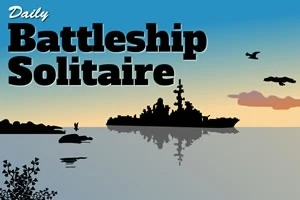 タイトルと戦艦のシルエットが夕焼けの背景に浮かぶイラスト。