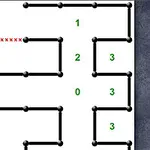 白い背景に黒い線で描かれた四角形と緑色の数字がある図。