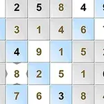 グリッドに配置された数独の数字パズル。