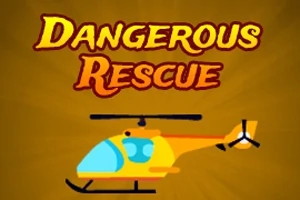 黄色とオレンジのヘリコプターと「DANGEROUS RESCUE」という赤と黄色の文字。