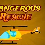 黄色とオレンジのヘリコプターと「DANGEROUS RESCUE」という赤と黄色の文字。