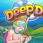 ダイバーが海底を指差しているイラストと「Deep Dive」の文字。