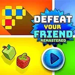 カラフルな背景にブロック、ピンポン、果物、〇×ゲームのアイコンが配置された画像。
