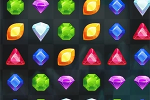 カラフルな宝石が並ぶパズルのスクリーンショット。