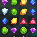 カラフルな宝石が並ぶパズルのスクリーンショット。