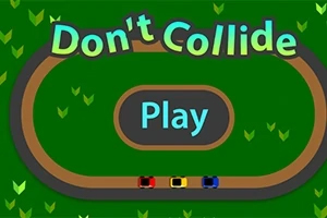 緑の背景に楕円形のコースと3台のカラフルな車、中央に「Play」の文字。