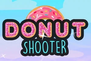 ピンクのドーナツと「DONUT SHOOTER」の文字が描かれたカラフルなデザイン。