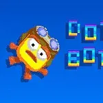 青い背景に、飛行帽をかぶった黄色いキャラクターと、カラフルなブロック文字が配置されているイラスト。