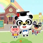 家の前に動物のキャラクターが3匹いて、「Dr