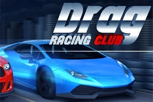青いスポーツカーと「Drag Racing Club」の文字が描かれた画像。