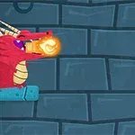 赤いドラゴンが炎を吐き、鎧を着た騎士が剣を構えている。