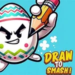 怒った顔の卵のキャラクターが大きな鉛筆を持っている。
