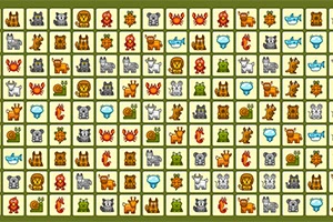 さまざまな動物やアイコンが描かれた多数の正方形のアイコンがグリッド状に整列している。