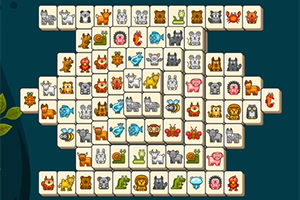 動物やオブジェクトのアイコンが描かれたタイルが並べられたパズルボード。