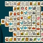 動物やオブジェクトのアイコンが描かれたタイルが並べられたパズルボード。
