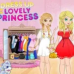 ドレスアップされた3人の若い女性がクローゼットの前で会話しているイラスト。
