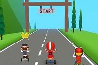 3D環境とモデルの三輪車レースアーケードゲーム