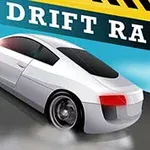 白いスポーツカーがドリフトしながら煙を上げて走行している様子。