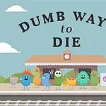 鉄道駅のプラットフォームに立つ、さまざまな色と形のキャラクターたち。
