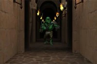 オーク軍と暗いダンジョンや通路で戦おう