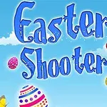 青空を背景に「Easter Shooter」と書かれた文字とカラフルなイースターエッグ。