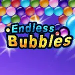 紫色の背景に、色とりどりの泡が上部に並び、「Endless Bubbles」のテキストが中心に配置されている。