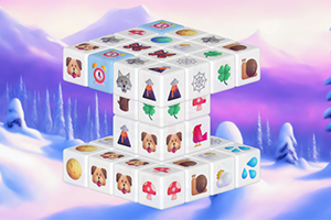 雪の背景に、さまざまなアイコンが描かれた白いブロックが立体的に積み重なっている。