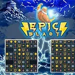 雷を持った強いキャラクターが描かれた、電撃が走る空を背景にした2つのゲーム盤があります。