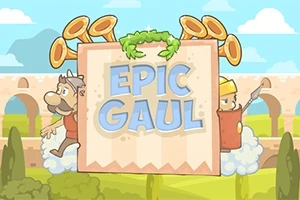「EPIC GAUL」の文字とキャラクターが描かれたコミカルなイラスト。