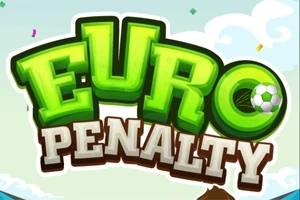 緑色の大きな文字で「EURO PENALTY」と書かれたロゴとサッカーボールのデザイン。