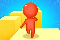 柱から柱へと走りジャンプする3Dパルクールゲーム